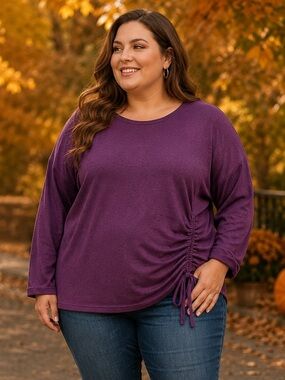 Women's Purple sweatshirt Top 1x